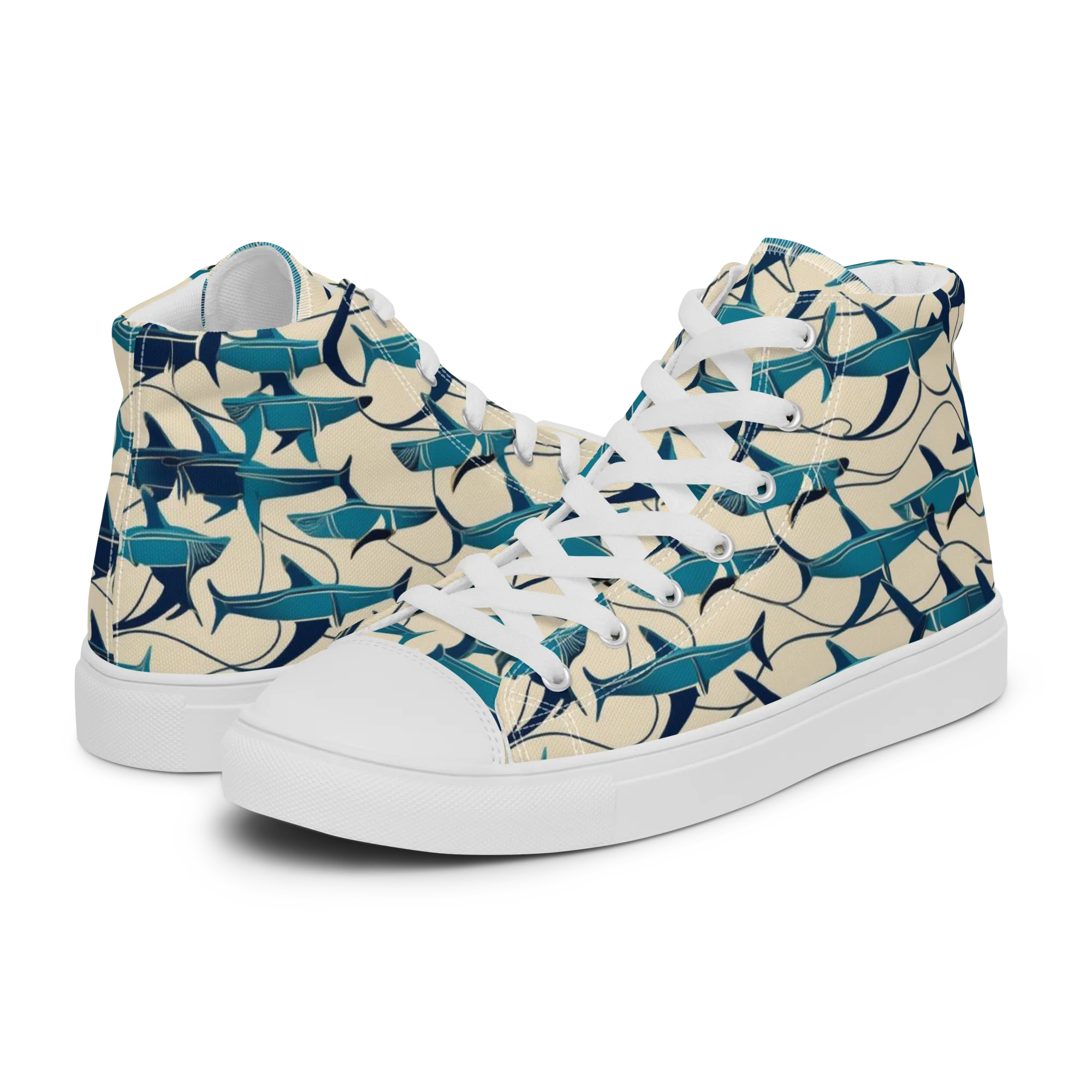 Tidal Squadron on Women's High Top Canvas Shoes — Left