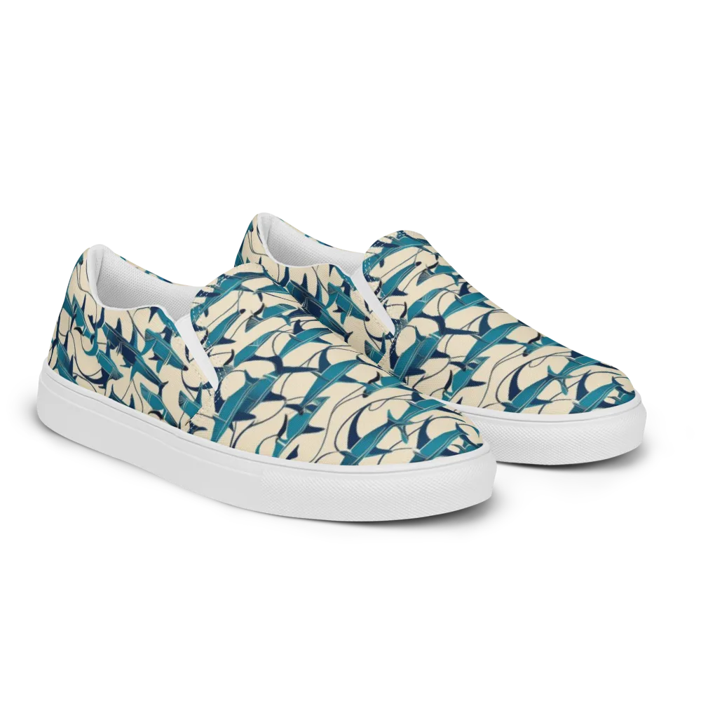 Tidal Squadron on Men's Slip-On Canvas Shoes — Right Front