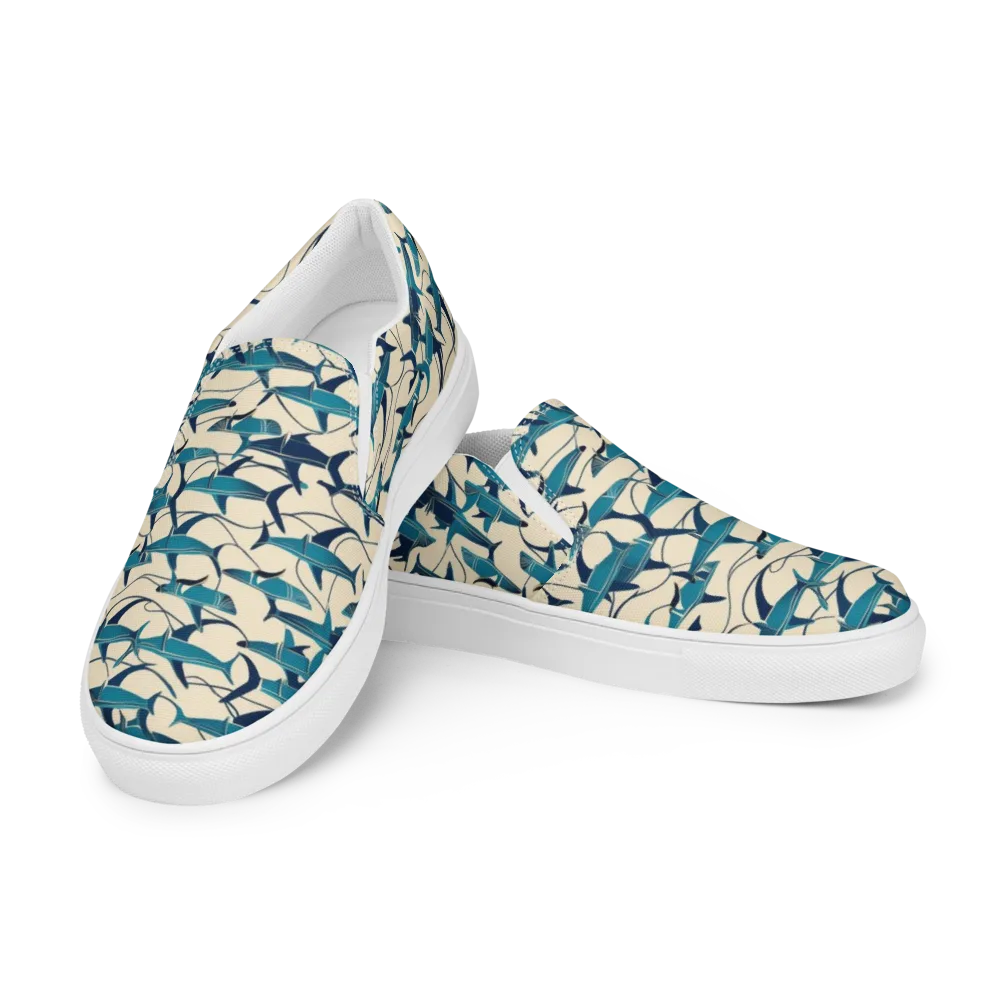 Tidal Squadron on Men's Slip-On Canvas Shoes — Left Front