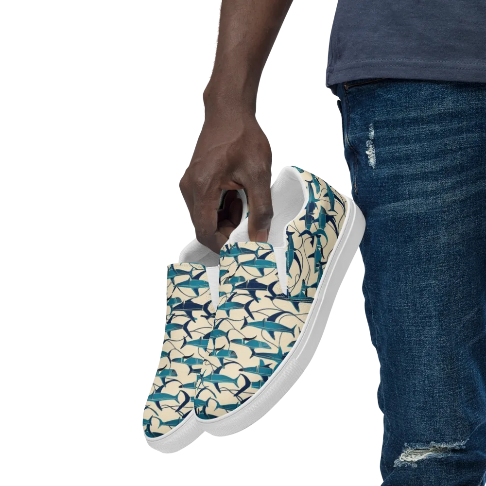 Tidal Squadron on Men's Slip-On Canvas Shoes — Left Front