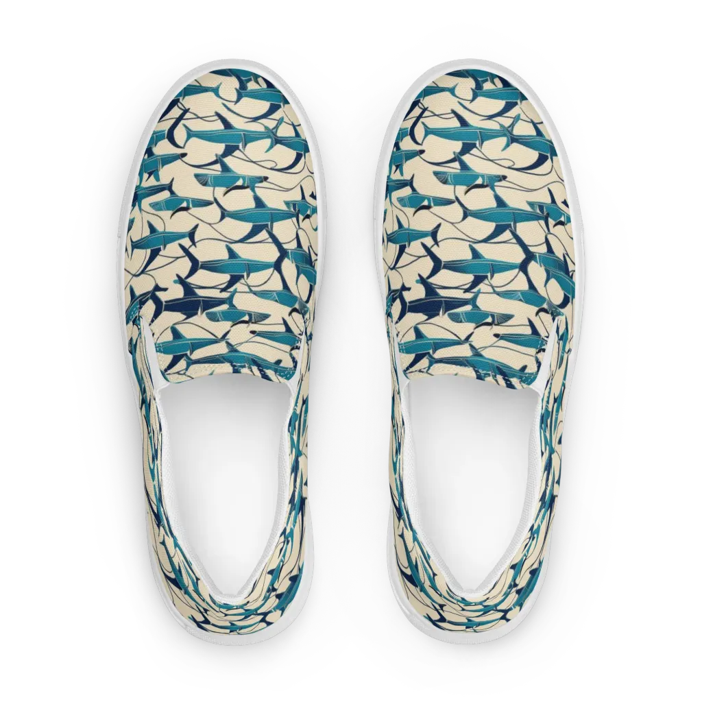 Tidal Squadron on Women's Slip-On Canvas Shoes — Front