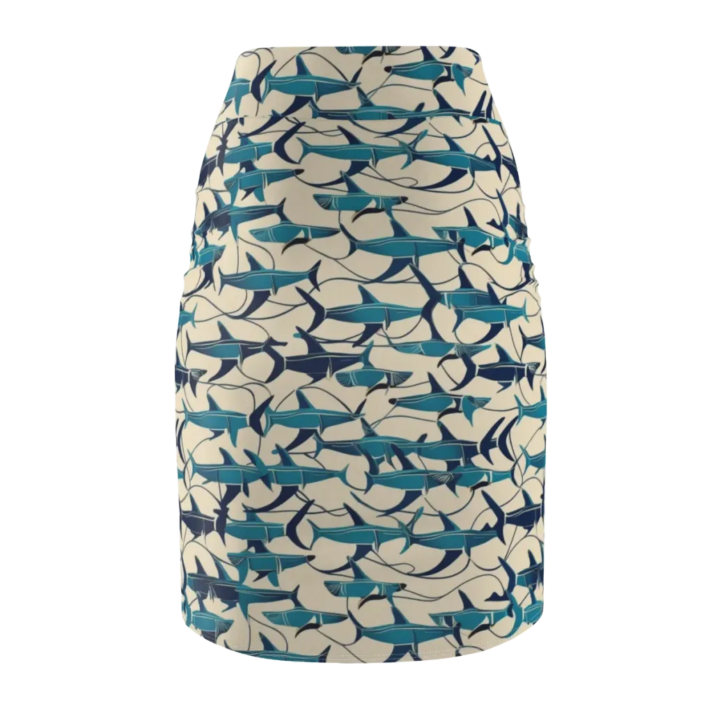 Tidal Squadron on Pencil Skirt — Back