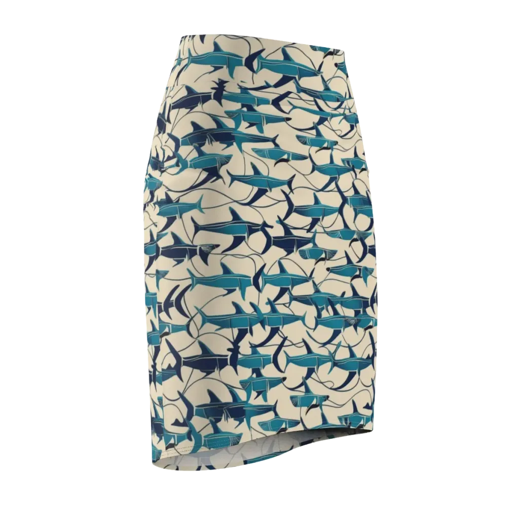 Tidal Squadron on Pencil Skirt — Front Side