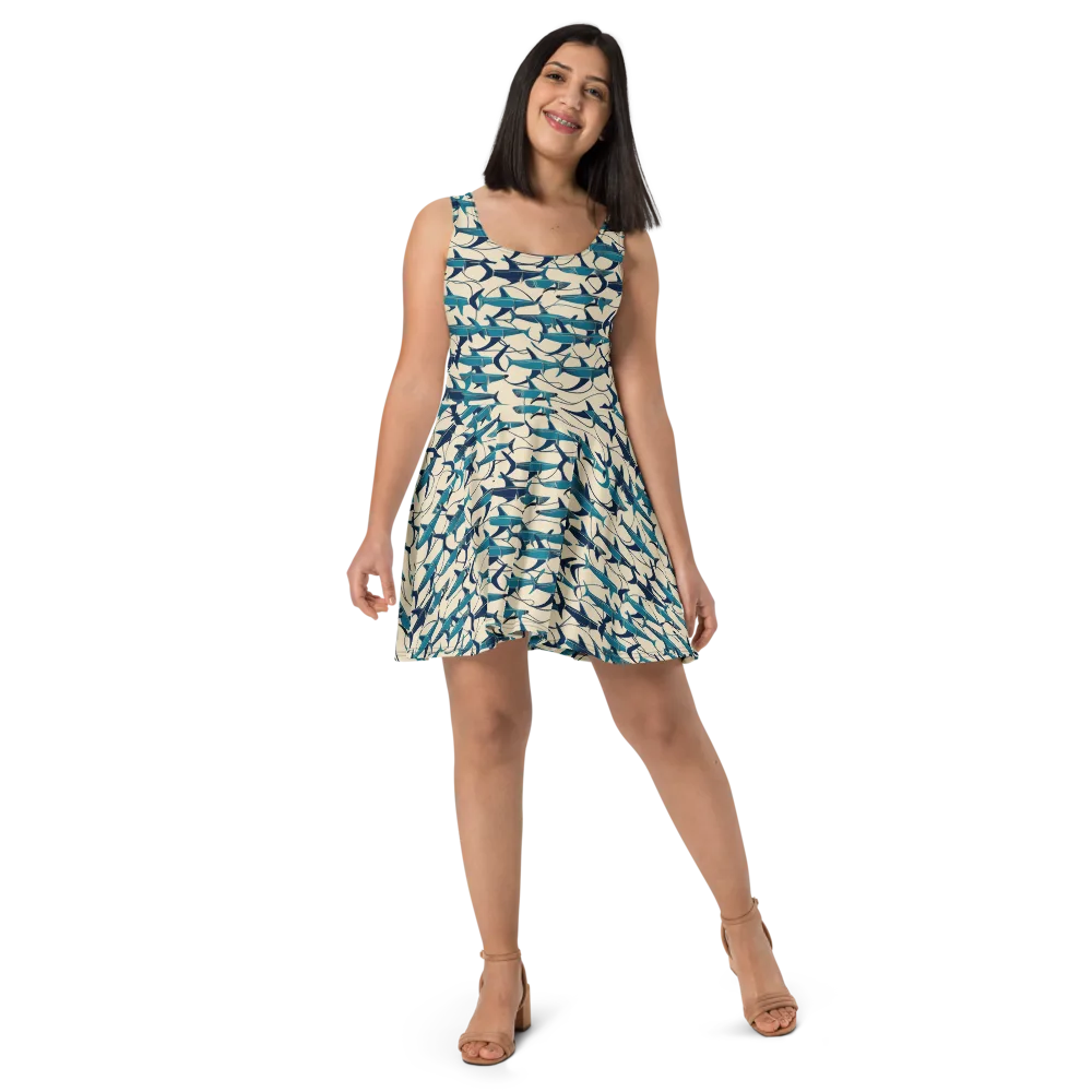Tidal Squadron on Skater Dress — Front