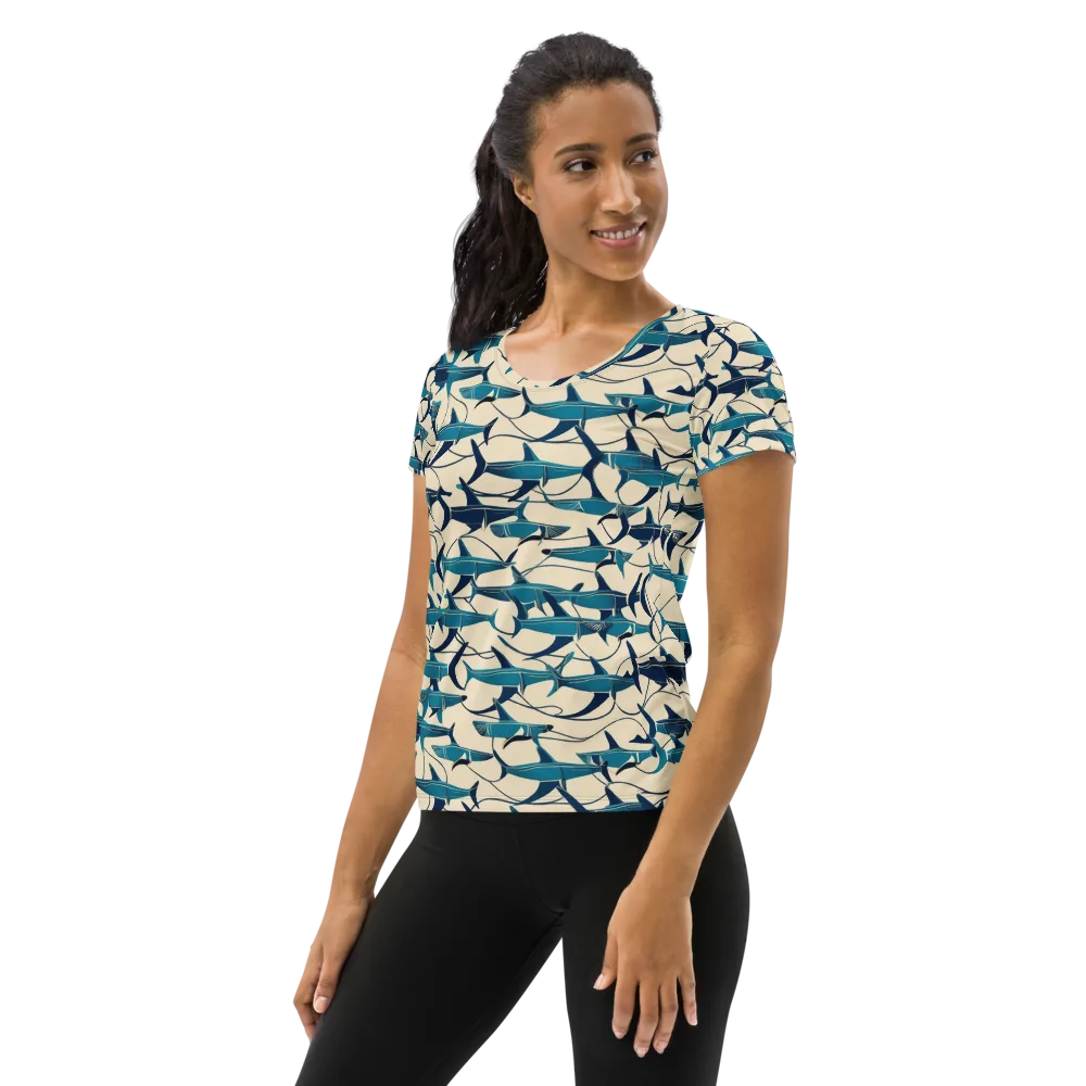 Tidal Squadron on Women's Athletic T-Shirt — Left