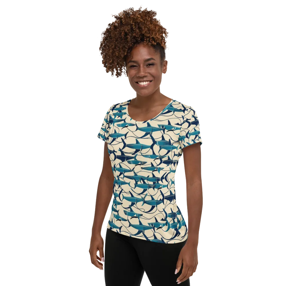 Tidal Squadron on Women's Athletic T-Shirt — Left