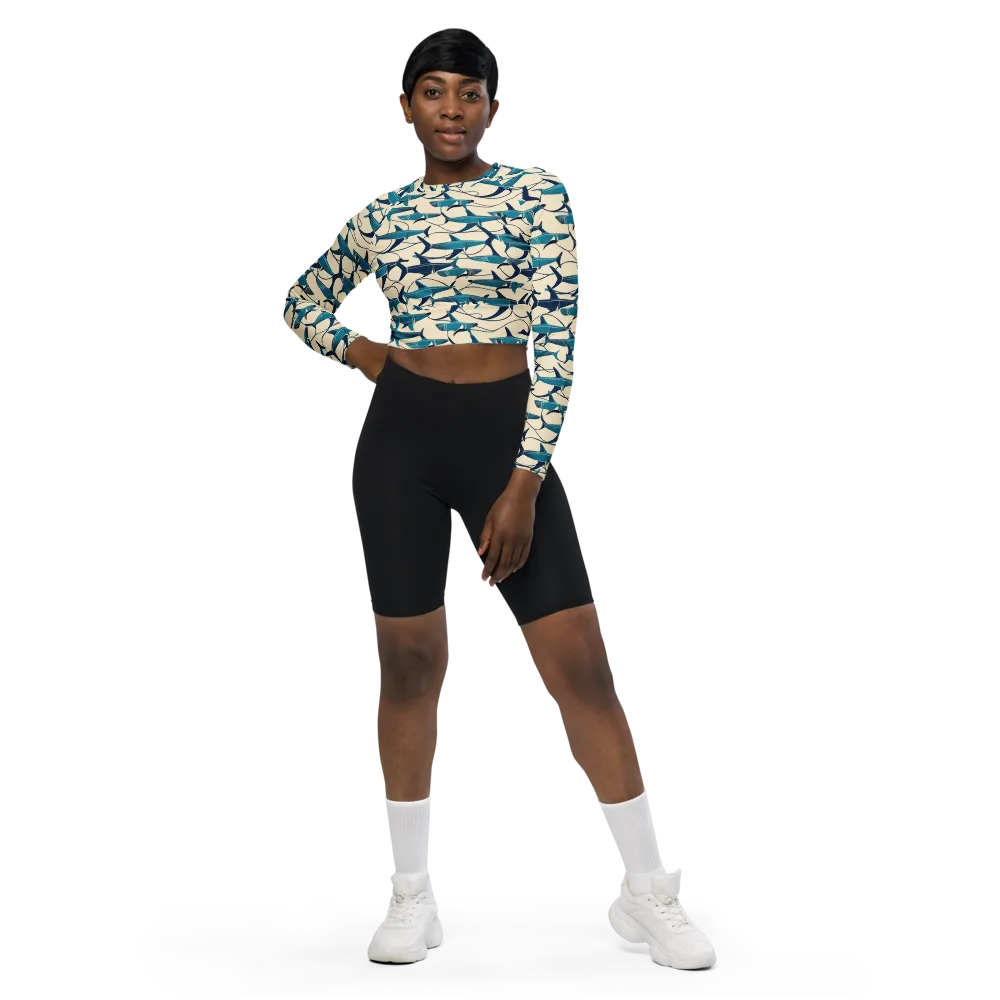 Tidal Squadron on Long Sleeve Crop Top — Front