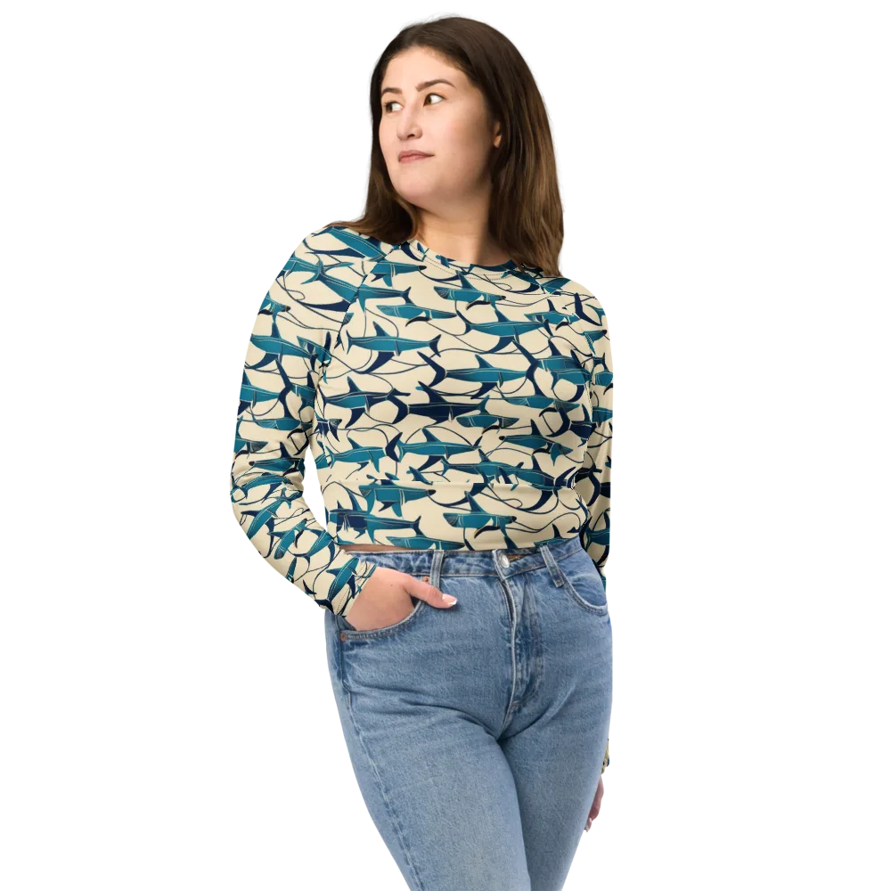 Tidal Squadron on Long Sleeve Crop Top — Front