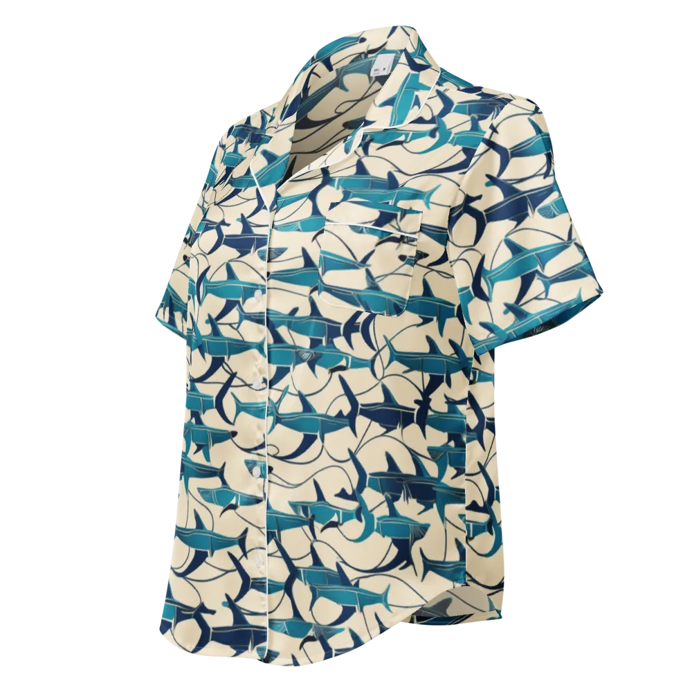 Tidal Squadron on Women's Short Sleeve Pajama Top — Left Front