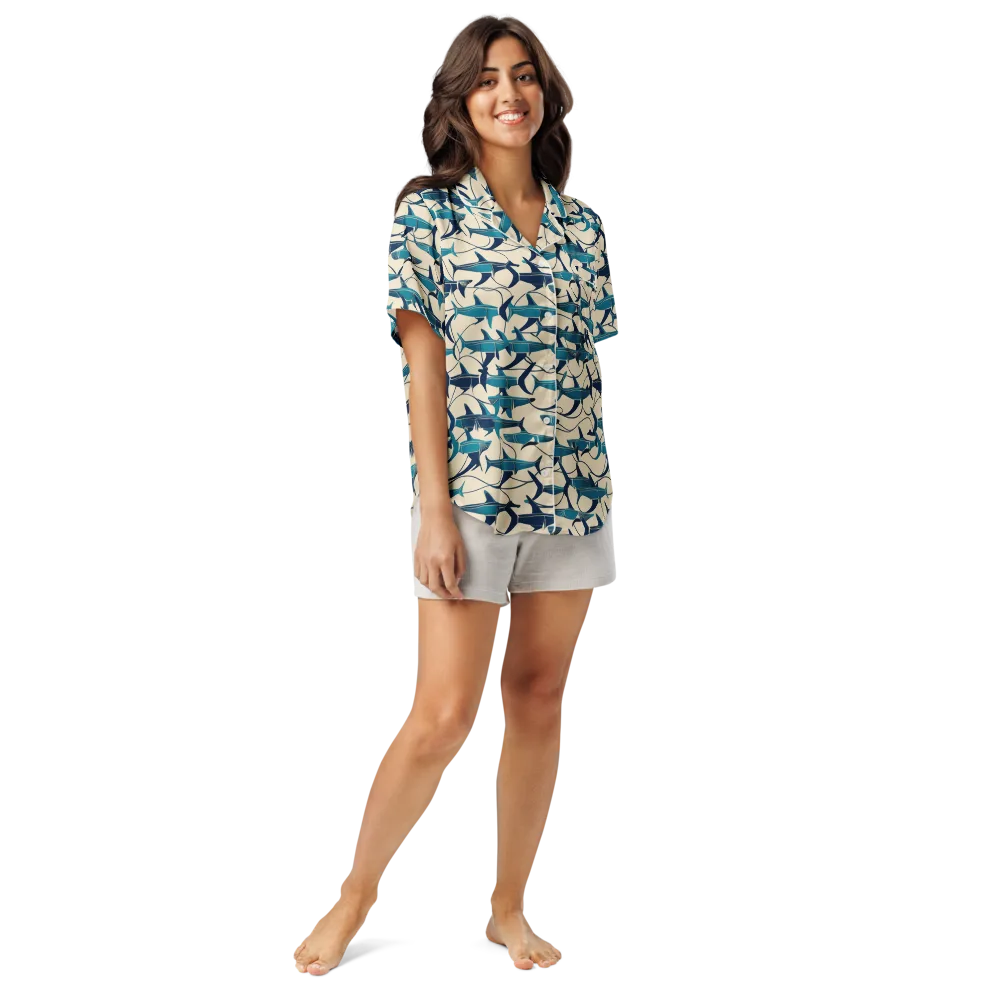 Tidal Squadron on Women's Short Sleeve Pajama Top — Front