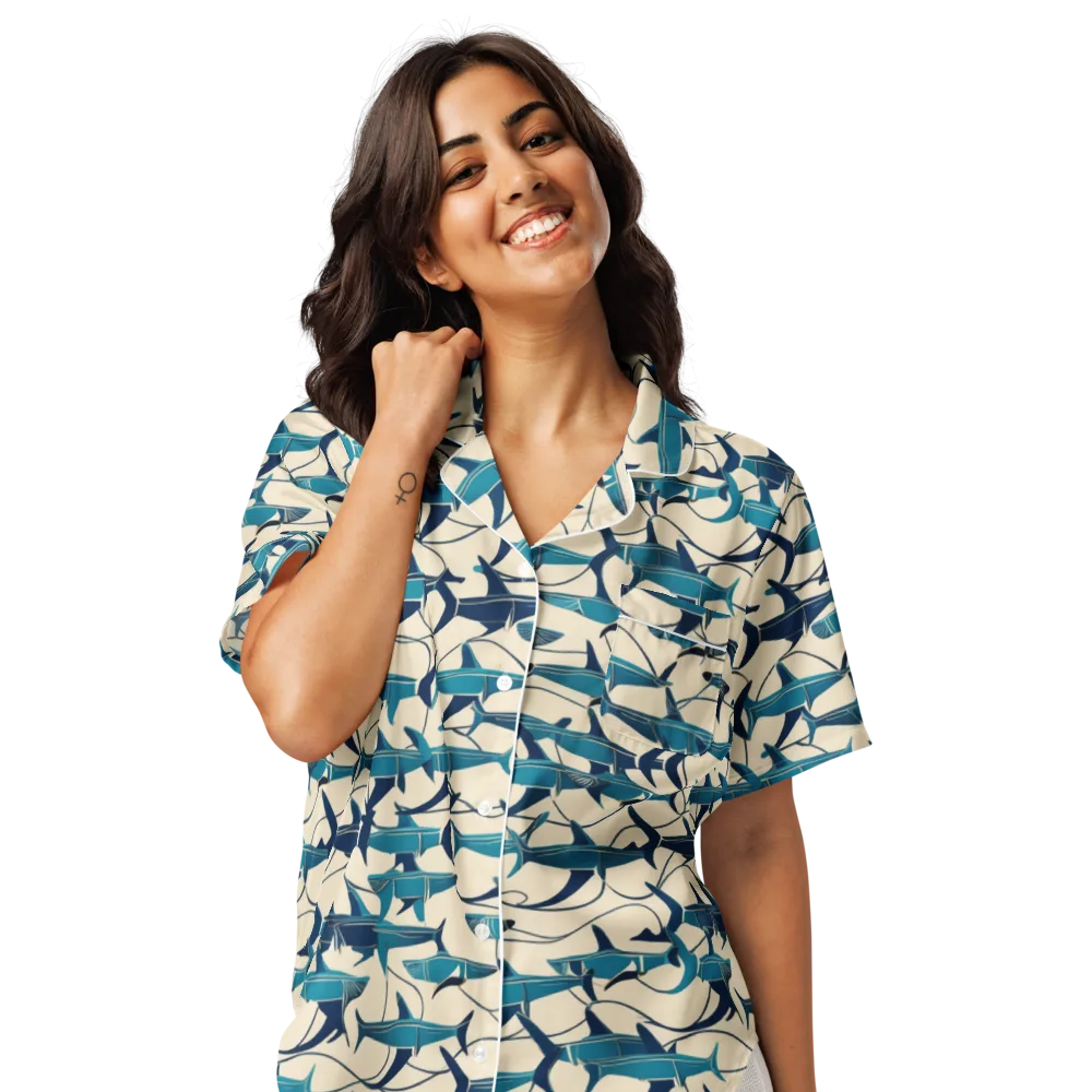 Tidal Squadron on Women's Short Sleeve Pajama Top — Front