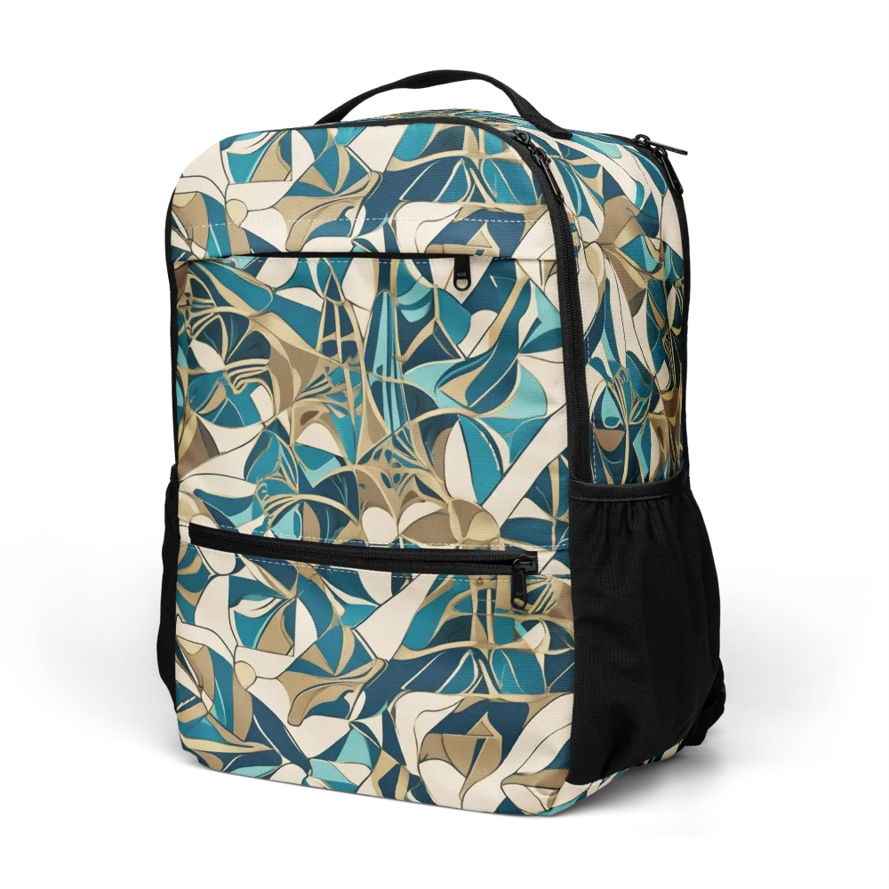 Teal Deco Garden on Utility Backpack — Left Front