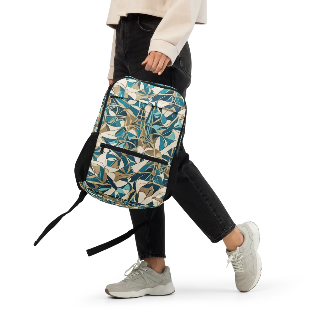 Teal Deco Garden on Utility Backpack — Front