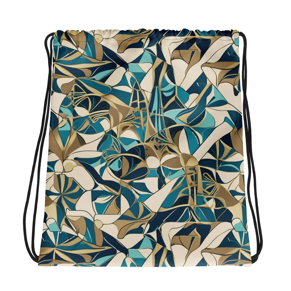 Teal Deco Garden on Drawstring Bag — Photo