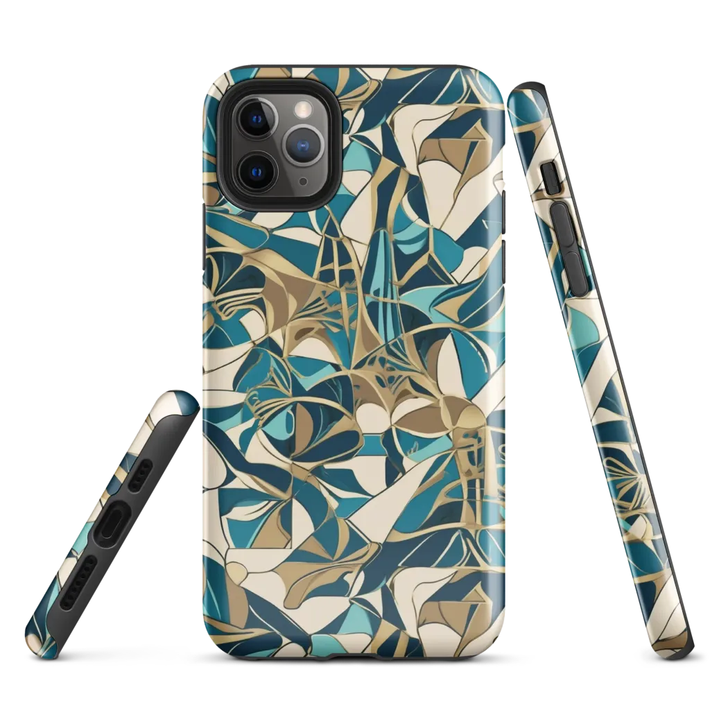 Teal Deco Garden on Tough Case for iPhone® — Front