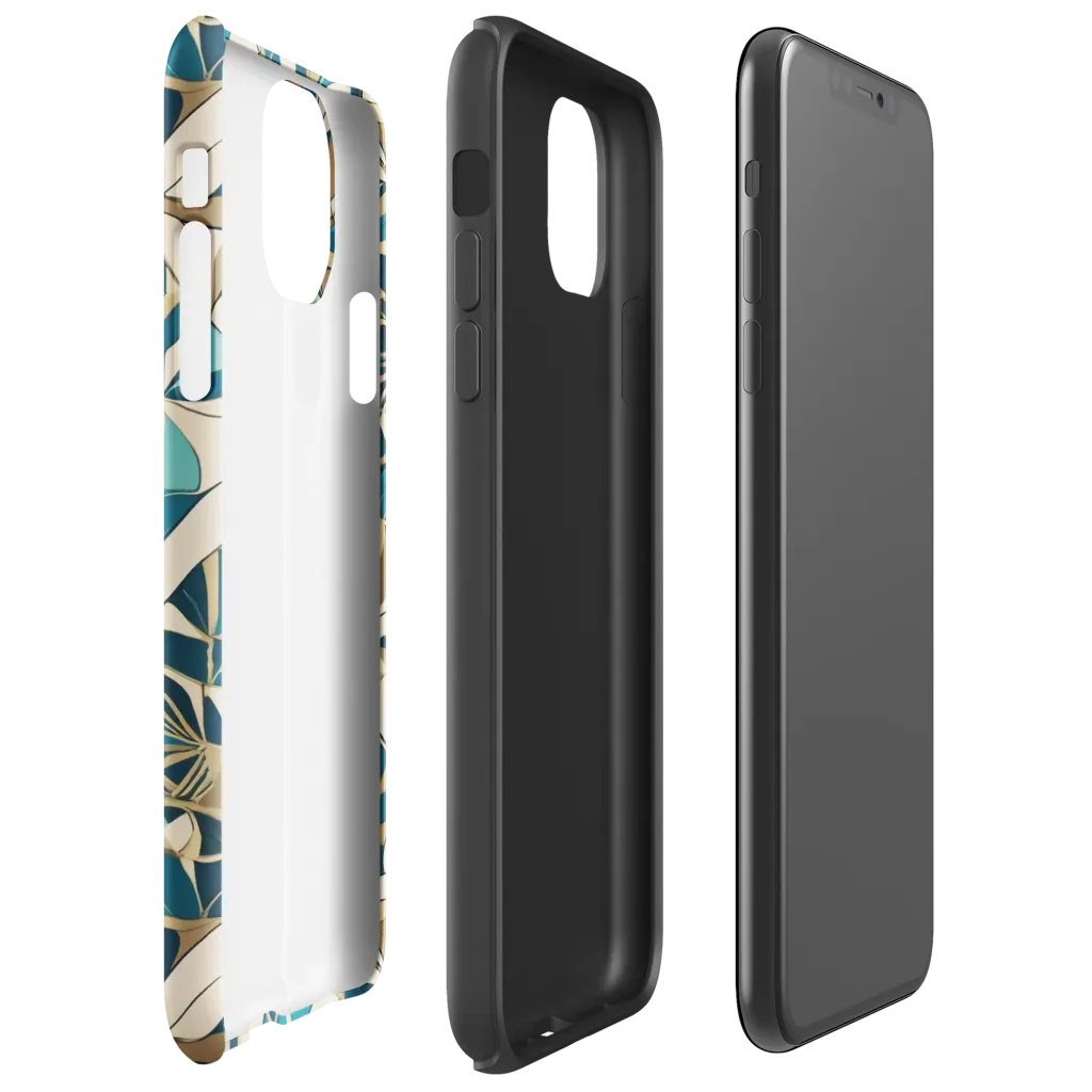 Teal Deco Garden on Tough Case for iPhone® — Right
