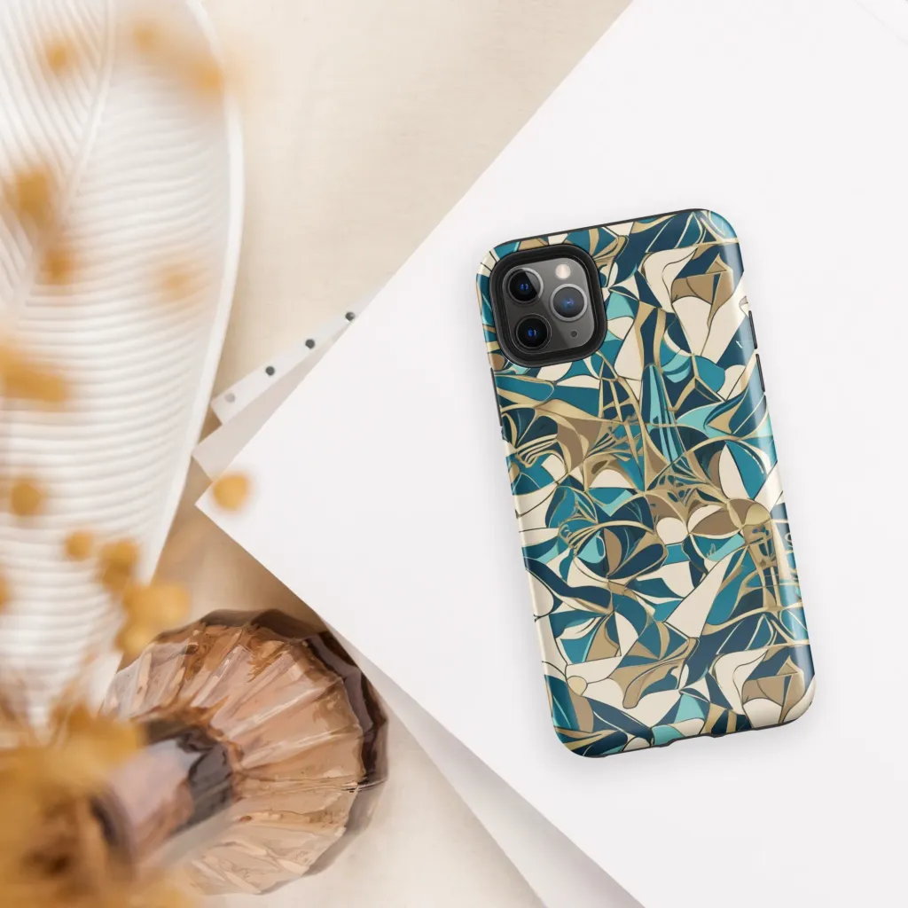 Teal Deco Garden on Tough Case for iPhone® — Front