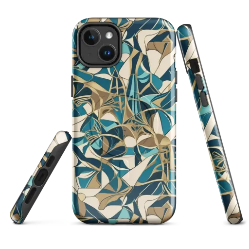 Teal Deco Garden on a MagSafe Tough Case for iPhone®