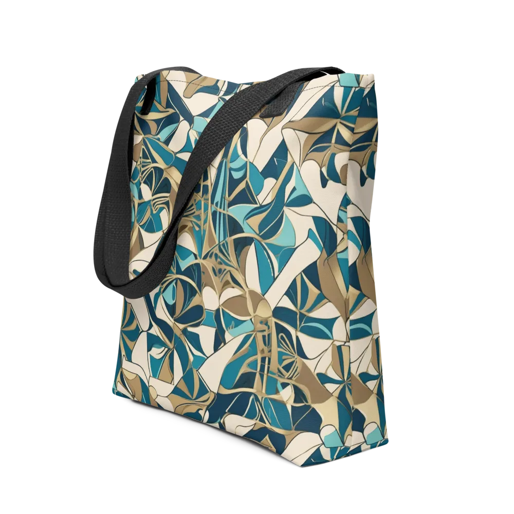 Teal Deco Garden on Tote Bag — Front