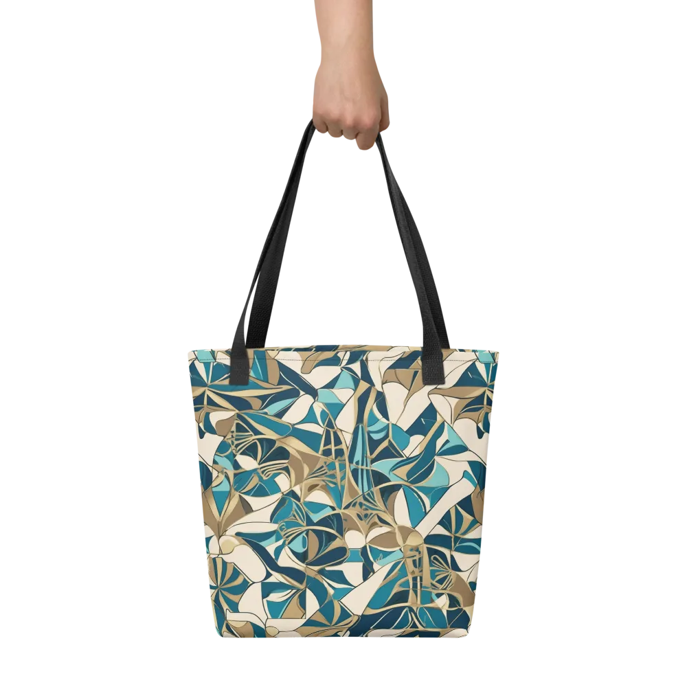 Teal Deco Garden on Tote Bag — Front