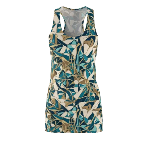 Teal Deco Garden on a Racerback Dress