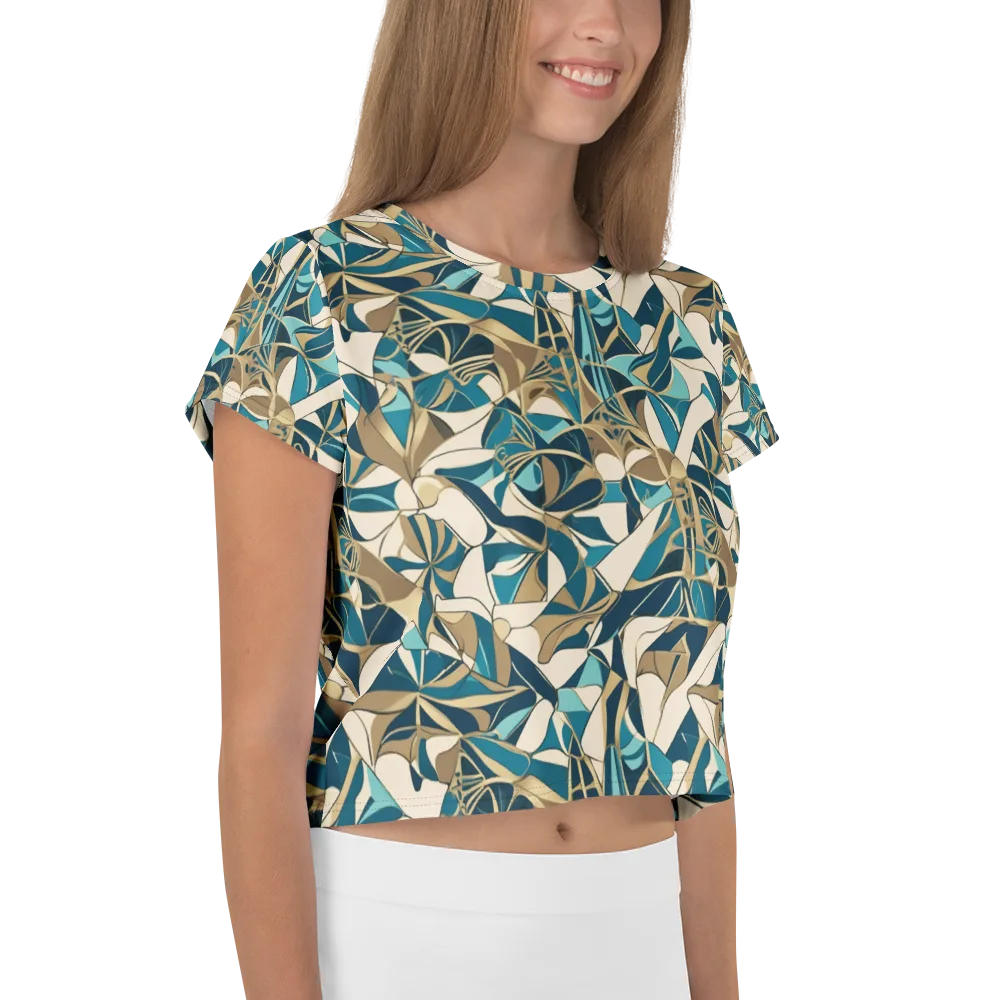Teal Deco Garden on Crop Tee — Right