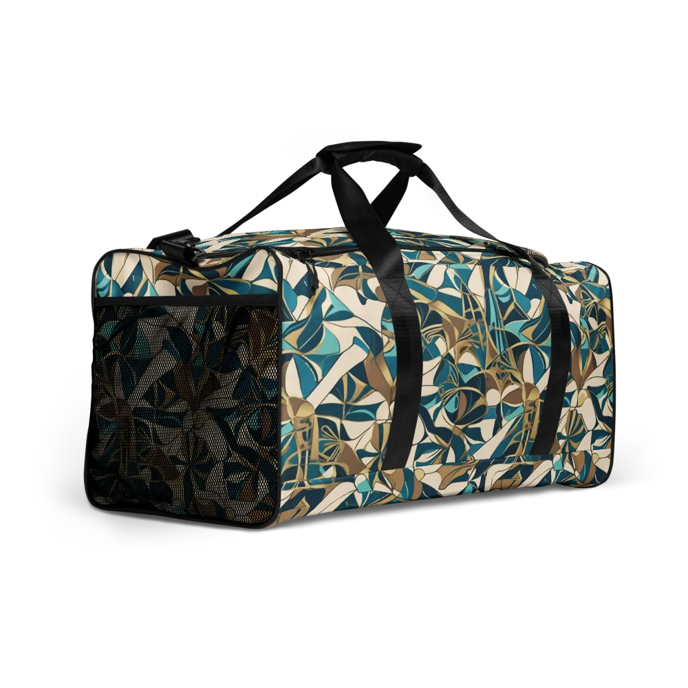 Teal Deco Garden on Duffle Bag — Right Front