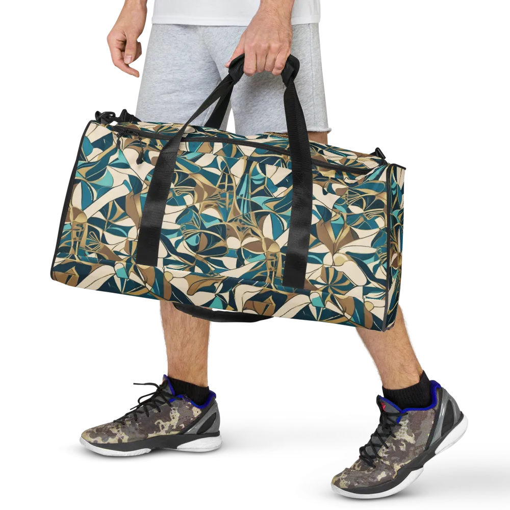 Teal Deco Garden on Duffle Bag — Front