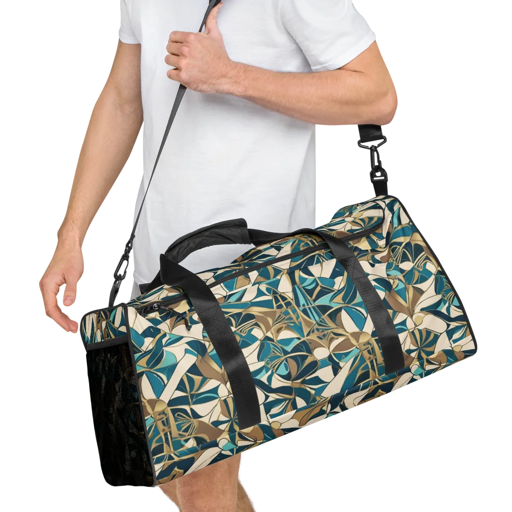 Teal Deco Garden on Duffle Bag — Right Front