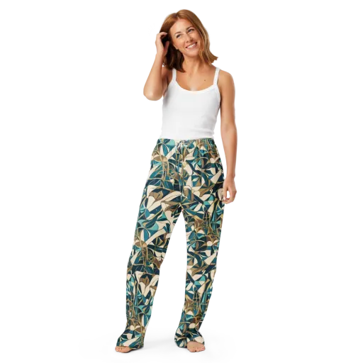 Teal Deco Garden on a Women's Pajama Pants