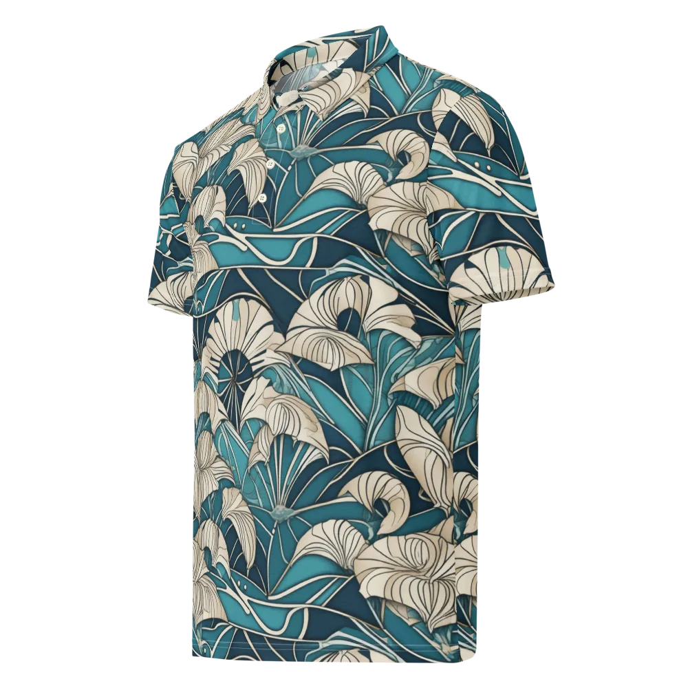 Ivory Jungle on Men's Slim Fit Polo Shirt — Left Front