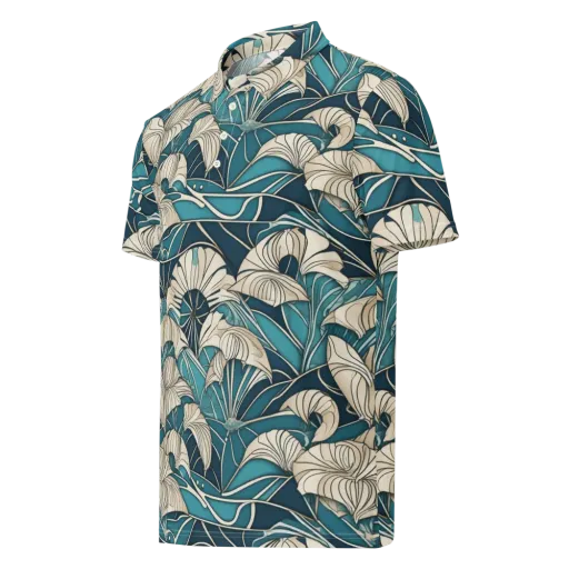 Ivory Jungle on a Men's Slim Fit Polo Shirt