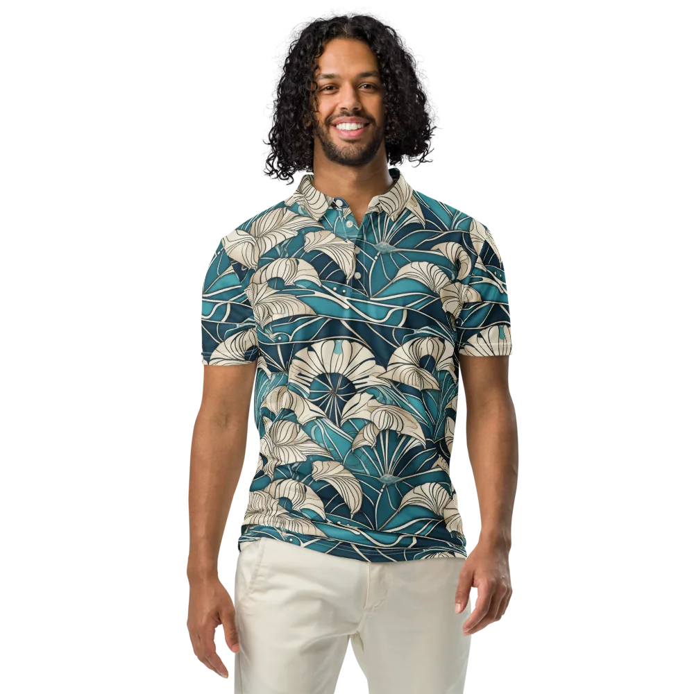 Ivory Jungle on Men's Slim Fit Polo Shirt — Front