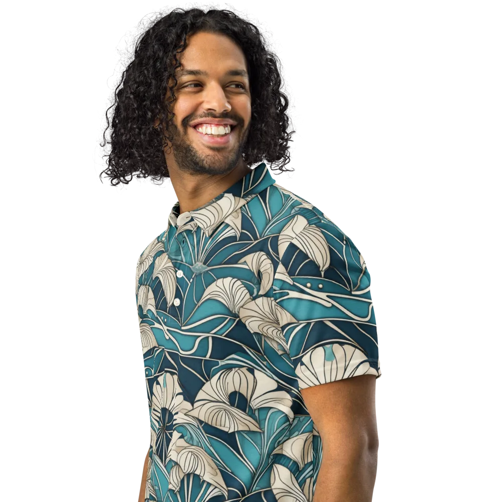 Ivory Jungle on Men's Slim Fit Polo Shirt — Left Front