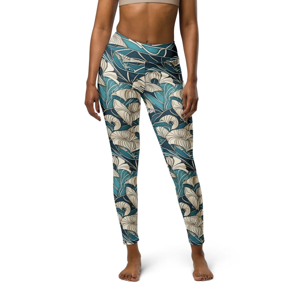 Ivory Jungle on Yoga Leggings — Front