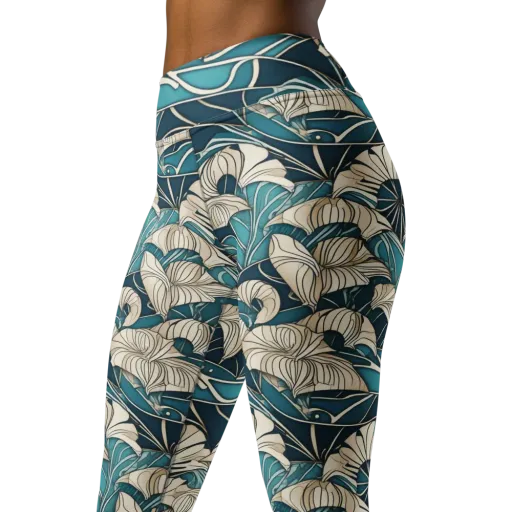 Ivory Jungle on a Yoga Leggings