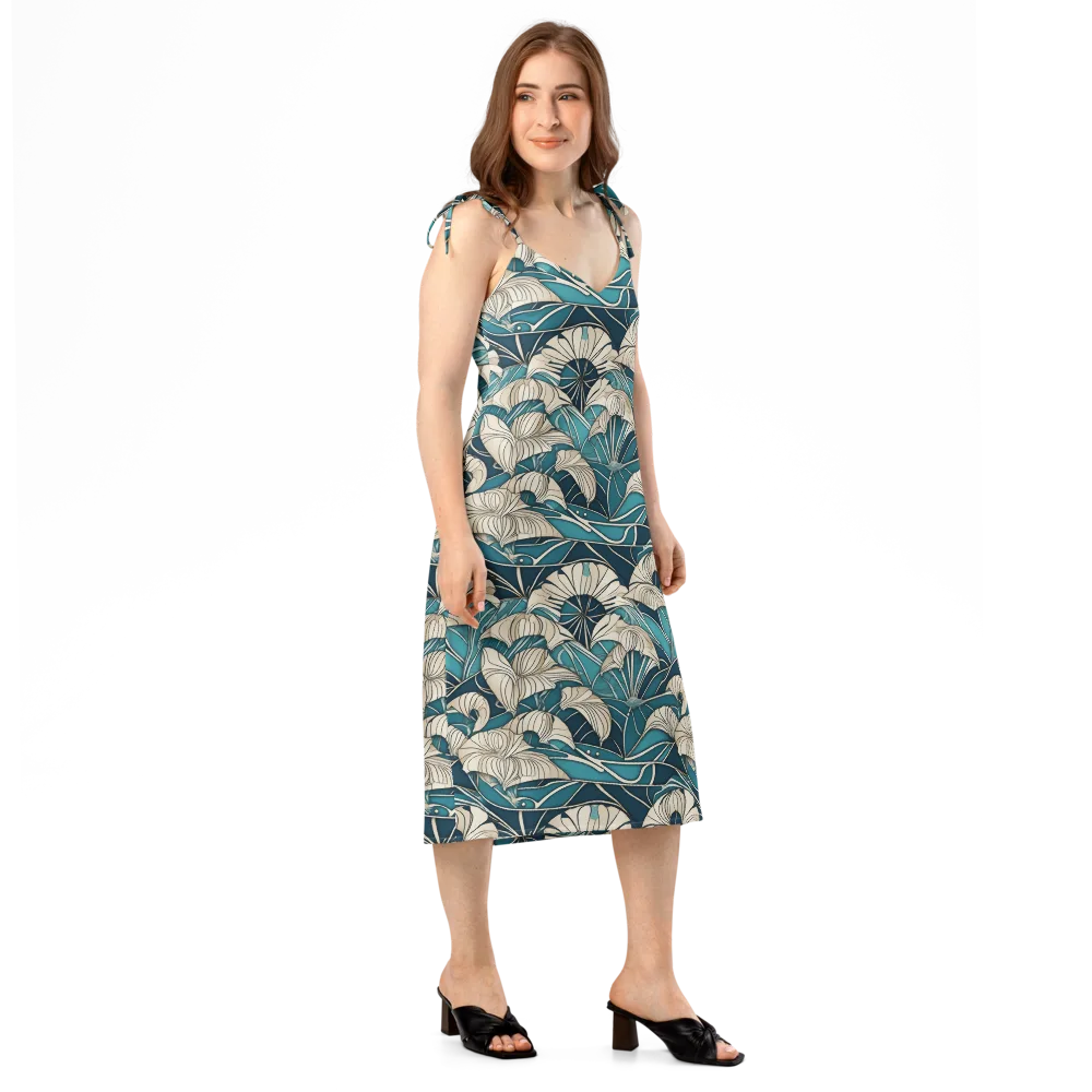 Ivory Jungle on Slip Dress — Right Front