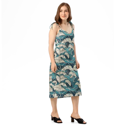 Ivory Jungle on a Slip Dress