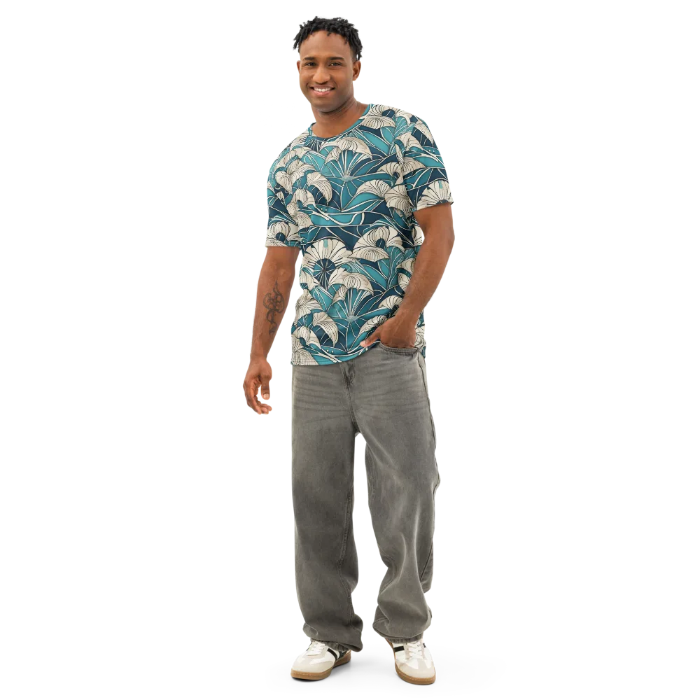 Ivory Jungle on Men's Cotton Crew Neck T-Shirt — Front