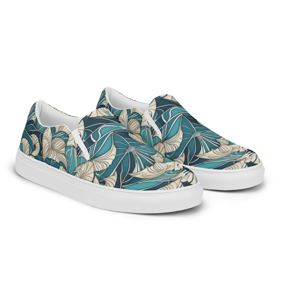 Ivory Jungle on Men's Slip-On Canvas Shoes — Right Front