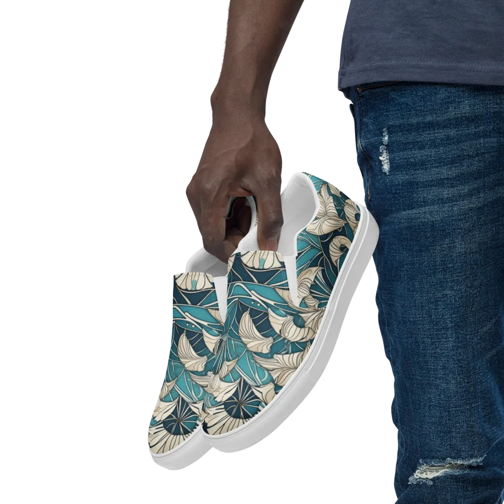 Ivory Jungle on Men's Slip-On Canvas Shoes — Left Front