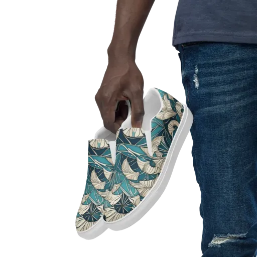 Ivory Jungle on a Men's Slip-On Canvas Shoes