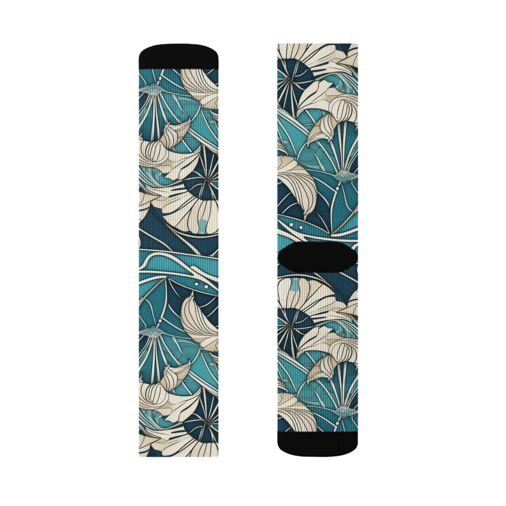 Ivory Jungle on Socks — Left Sock
