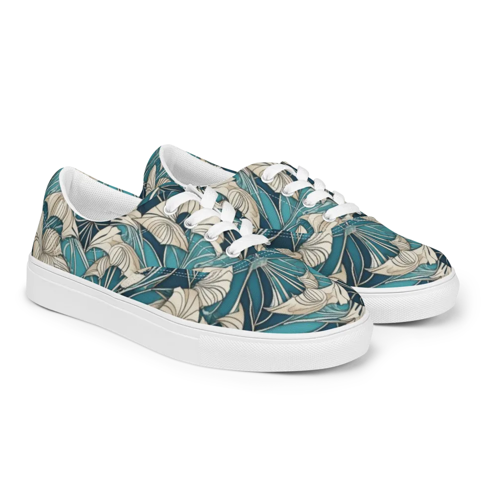 Ivory Jungle on Men's Lace-Up Canvas Shoes — Right Front