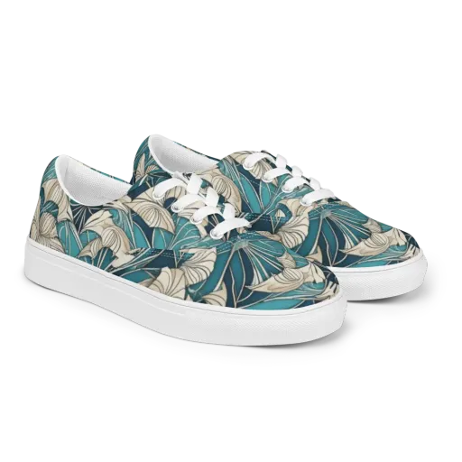 Ivory Jungle on a Men's Lace-Up Canvas Shoes