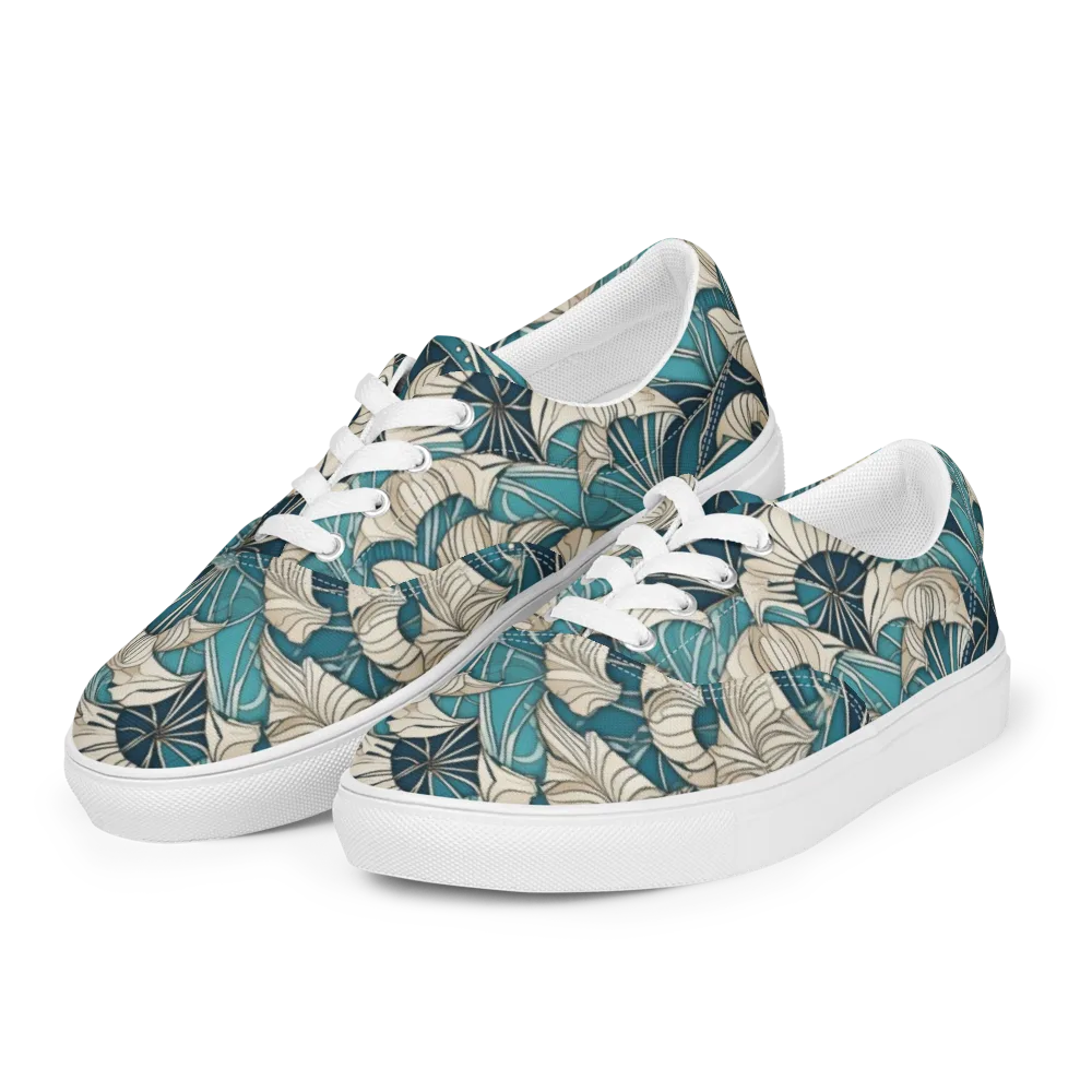 Ivory Jungle on Men's Lace-Up Canvas Shoes — Left Front