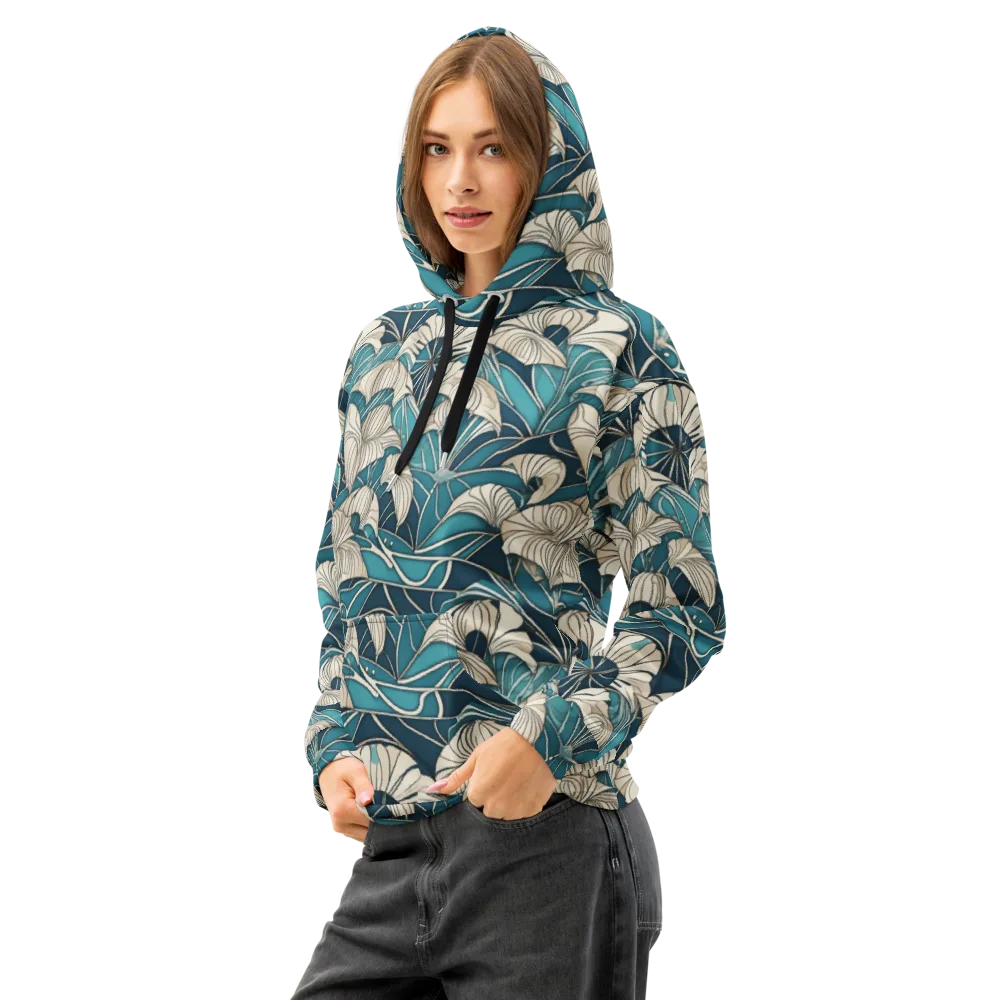 Ivory Jungle on Cotton Hoodie — Left Front