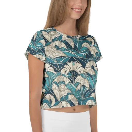 Ivory Jungle on a Crop Tee