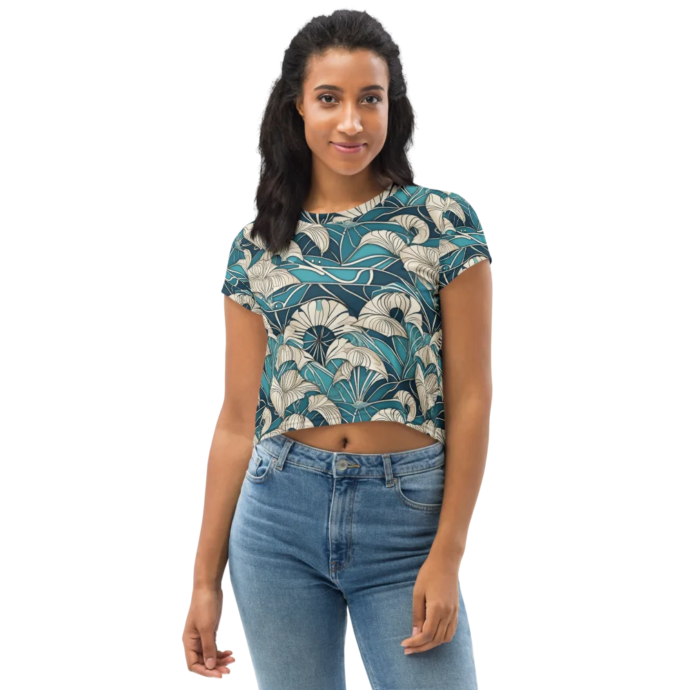 Ivory Jungle on Crop Tee — Front