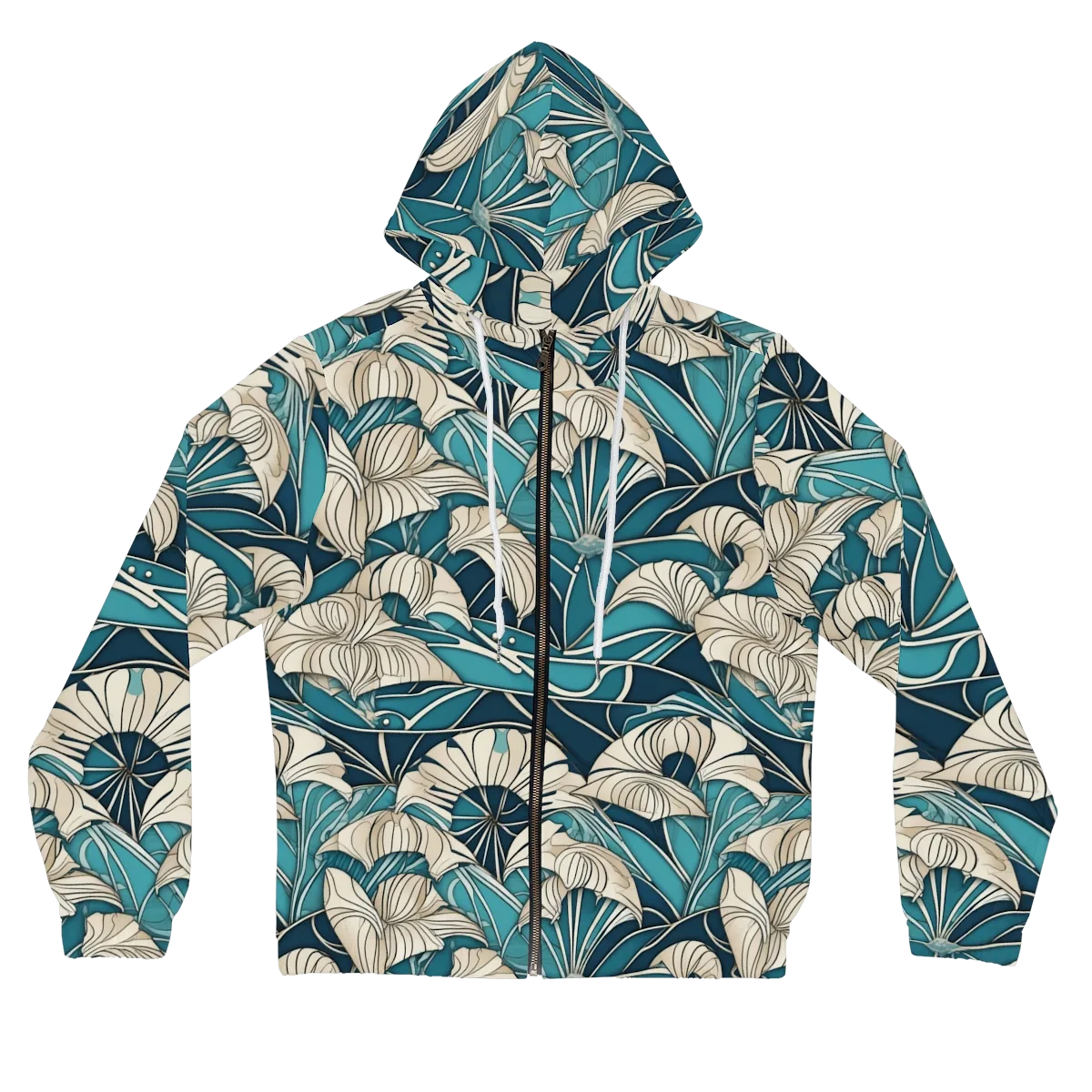 Ivory Jungle on Women's Full-Zip Hoodie — Front